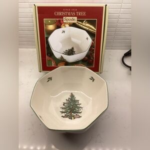 NWT Spode Christmas Tree Octagonal Bowl original box 8” MSRP $83